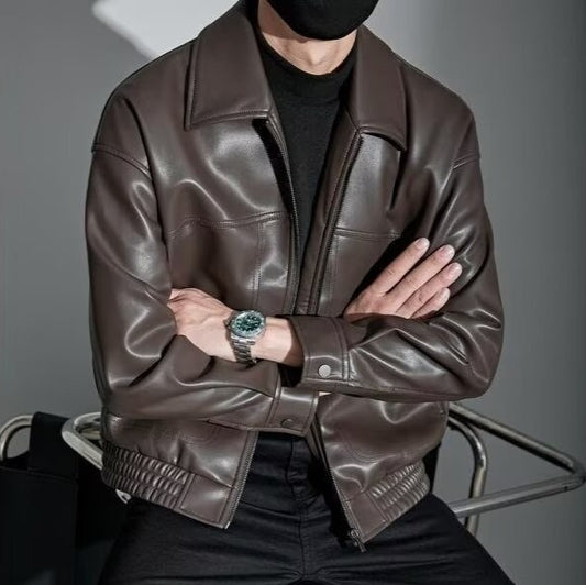 Men's Lapel Motorcycle Fashion Casual High-quality Jacket
