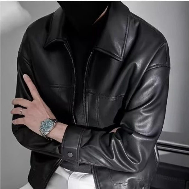 Men's Lapel Motorcycle Fashion Casual High-quality Jacket